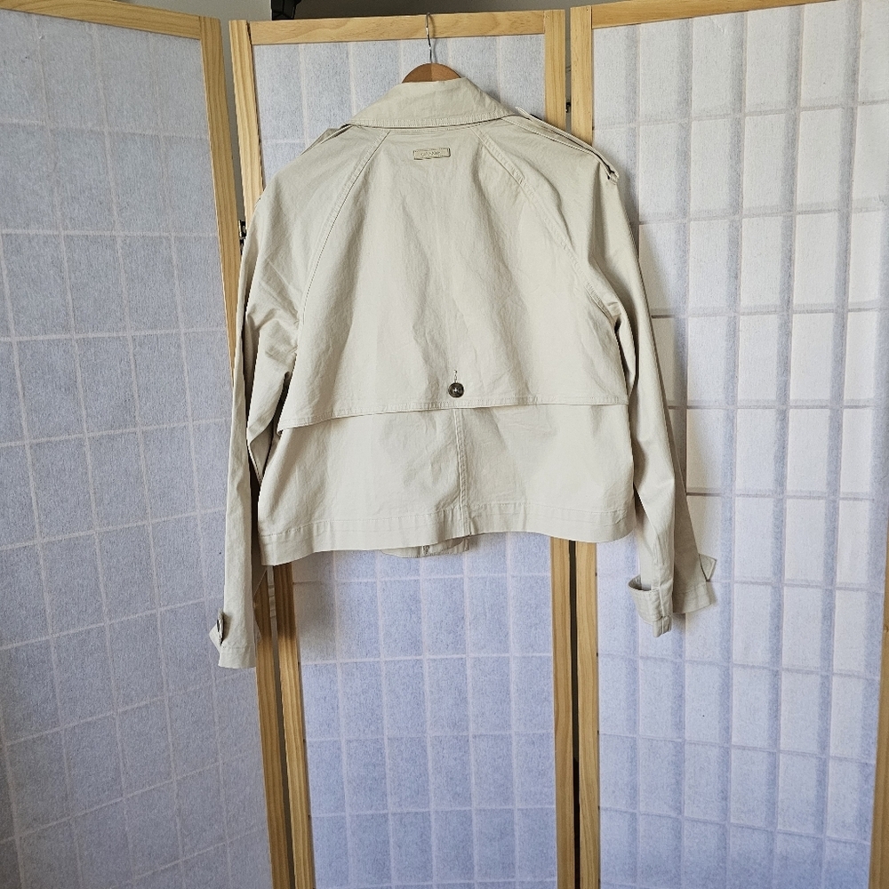 Calvin Klein Short Cotton Trench Coat - Picture 10 of 14